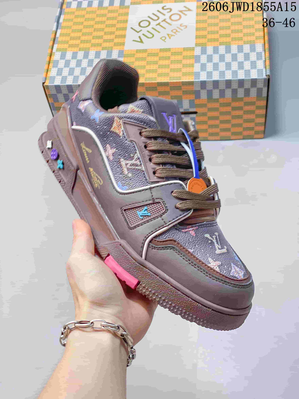 Louis Vuitton Trainer Low Sneakers in Taupe Multicolor TWD1855A15