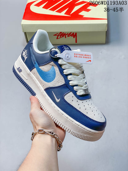 Nike Air Force 1 '07 Low Blue and Gray Sneakers