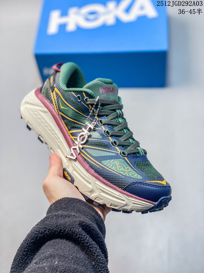 Hoka Mafate Speed 2 Trail Running Shoes in Navy and Green