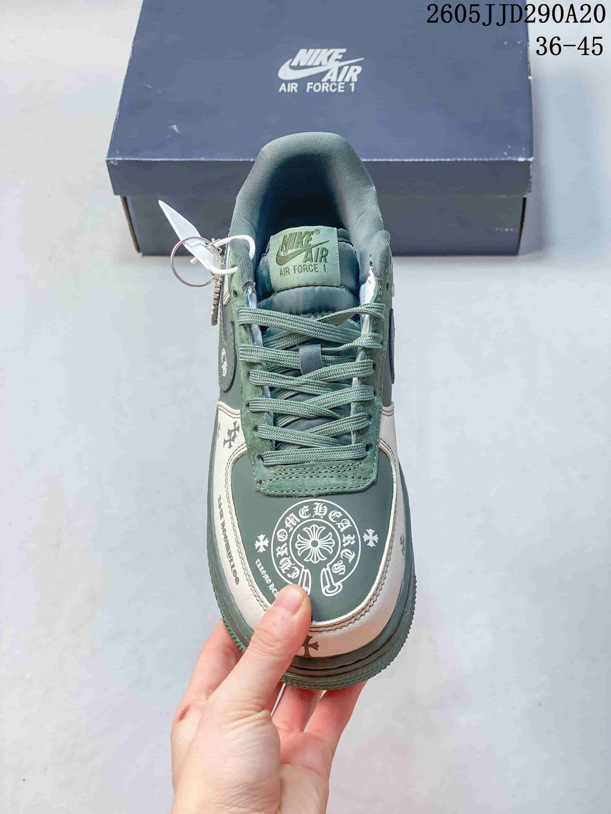 Nike Air Force 1 Low Sneakers in Sage Green and White