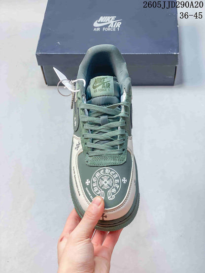 Nike Air Force 1 Low Sneakers in Sage Green and White