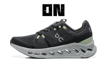 On Cloudsurfer Running Shoes in Black and Glacier