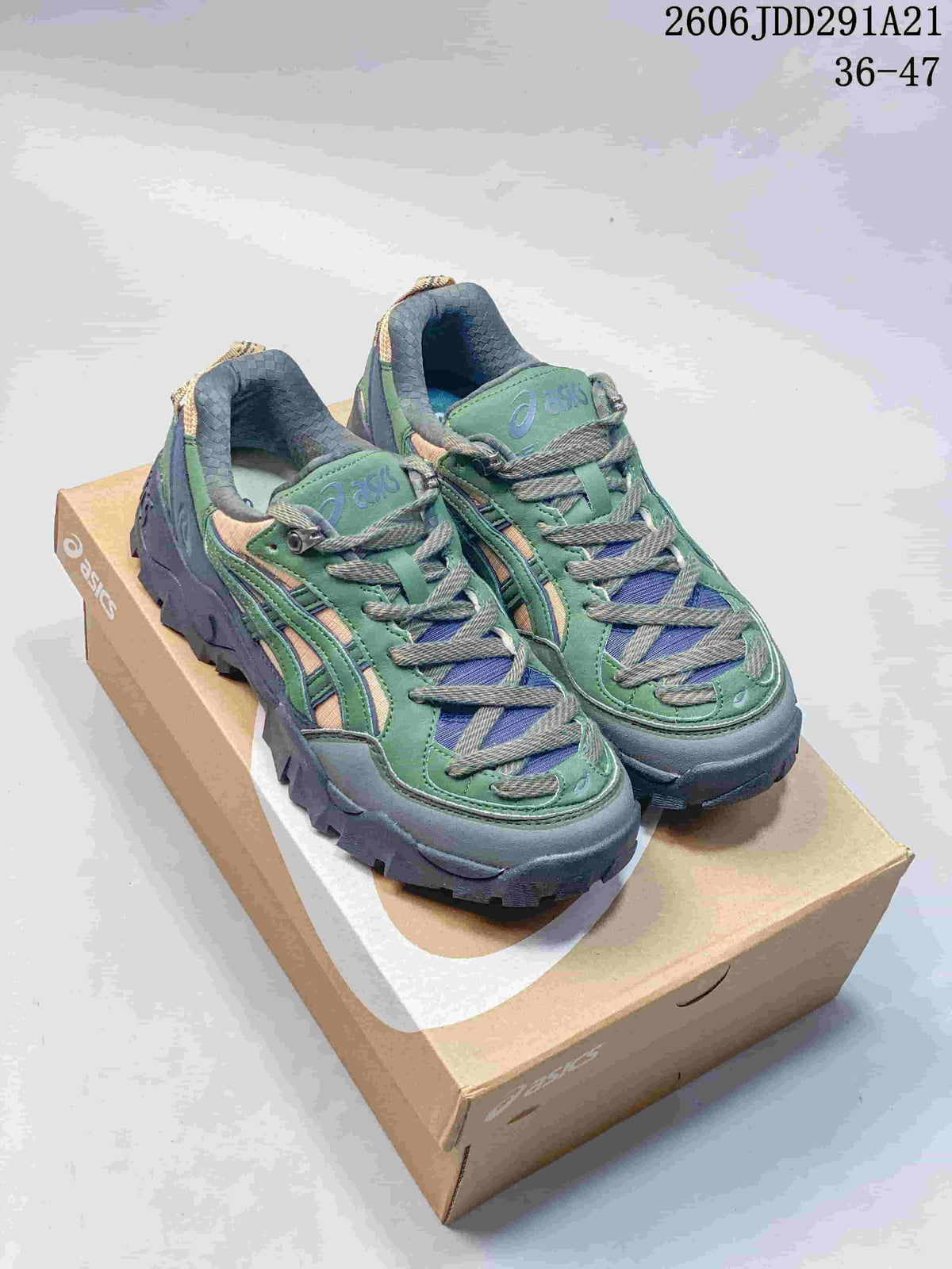ASICS Gel-Pickax Trail-Inspired Sneakers in Green and Blue