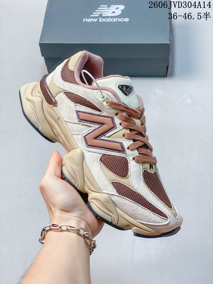 New Balance 9060 Sneakers in Cream, Brown and Pink