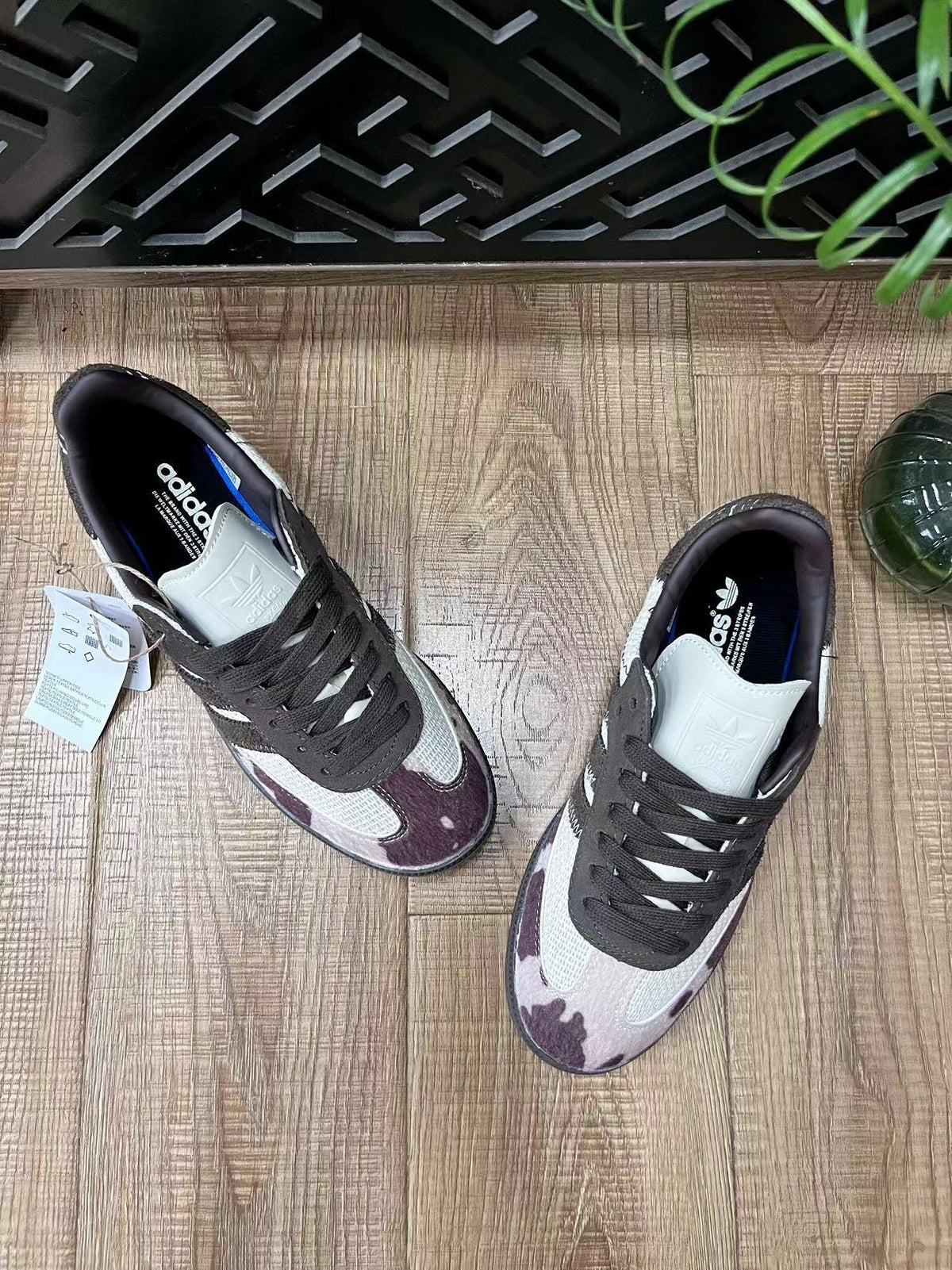 adidas Samba Low-Top Sneakers in White and Purple Print