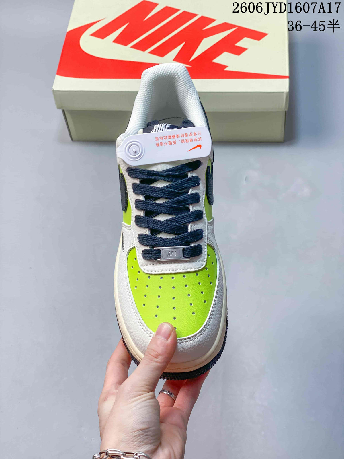 Nike Air Force 1 '07 Low Sneakers in White, Lime and Navy