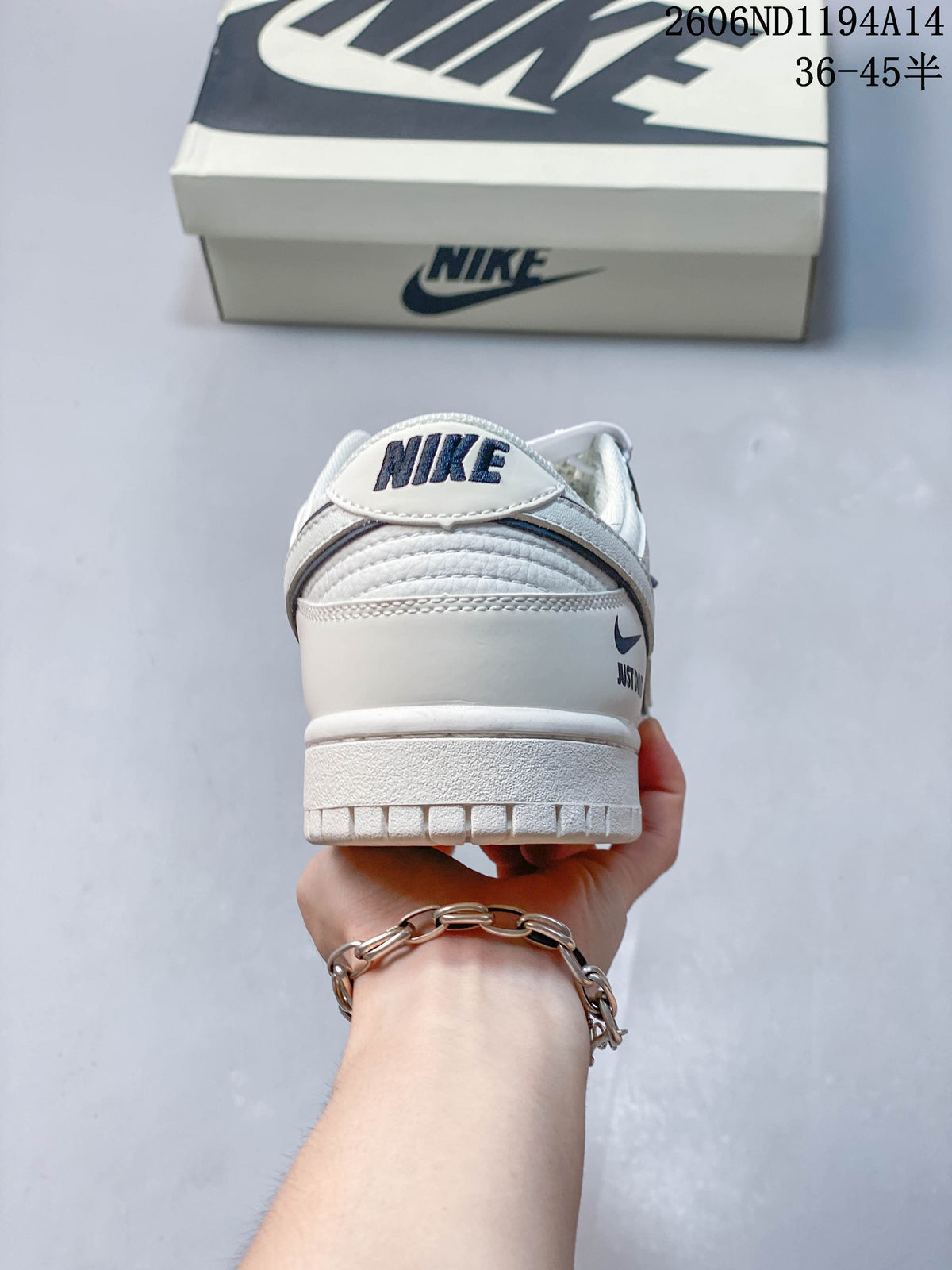 Nike Dunk Low Retro DIY White and Navy Sneakers