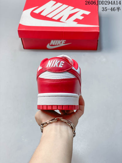 Nike Dunk Low Sneakers Red and White IB4417-104