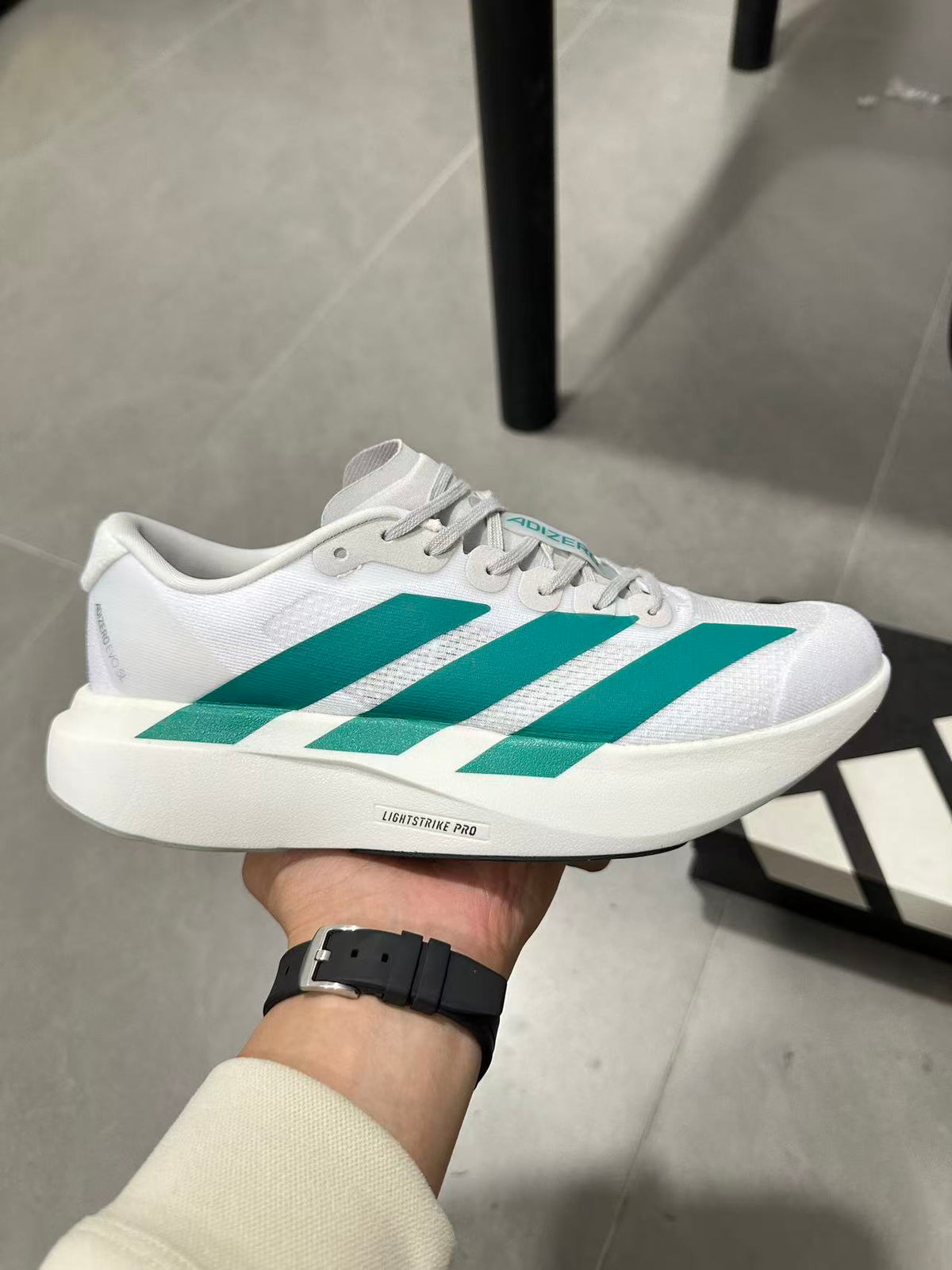 adidas Lightstrike Pro White and Teal Running Shoes JR4451