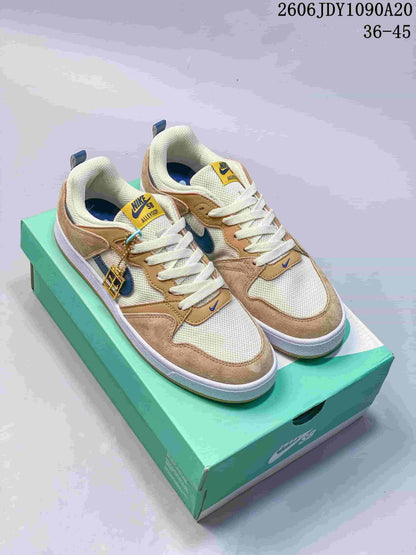 Nike SB Alleyoop Low-Top Skate Shoes, Tan and Navy