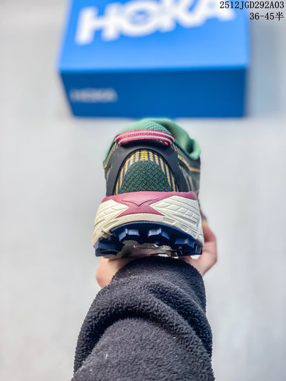 Hoka Mafate Speed 2 Trail Running Shoes in Navy and Green