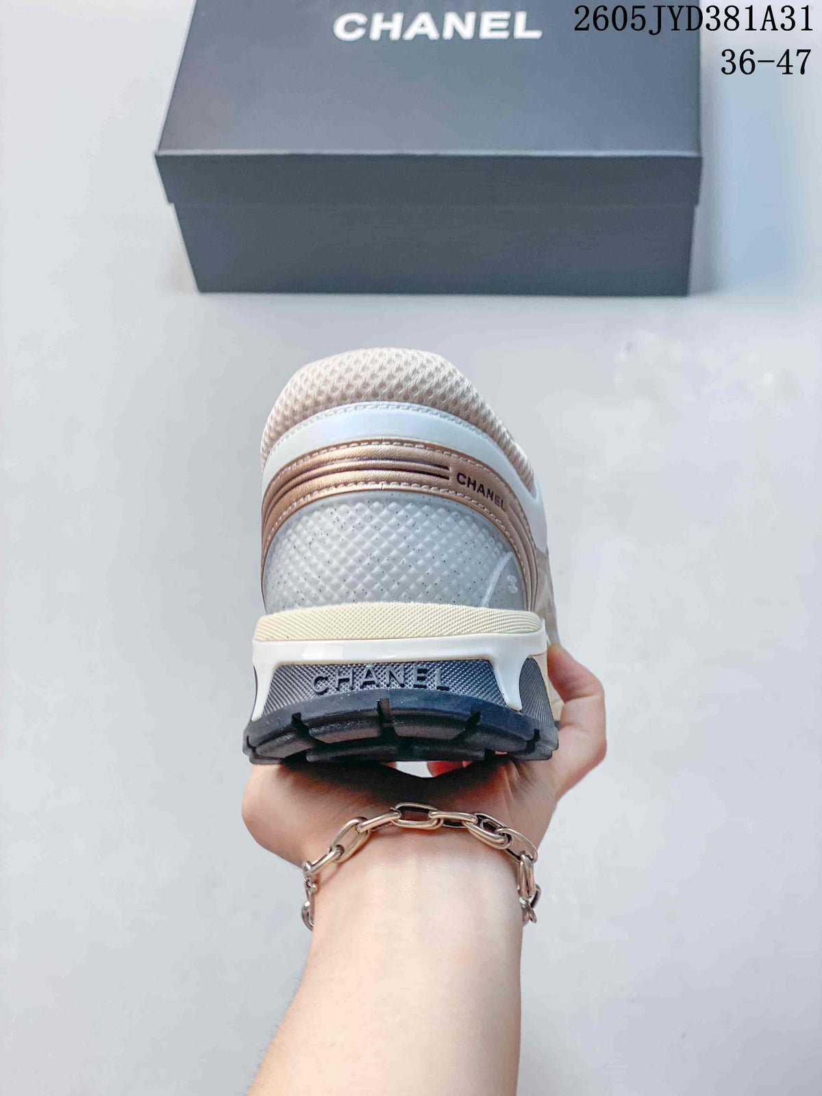 Chanel G26U4372F Cream Bow Platform Sneakers