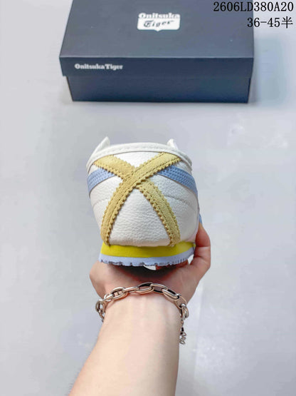 Onitsuka Tiger Mexico 66 Lace-Up Sneakers in White and Pastel