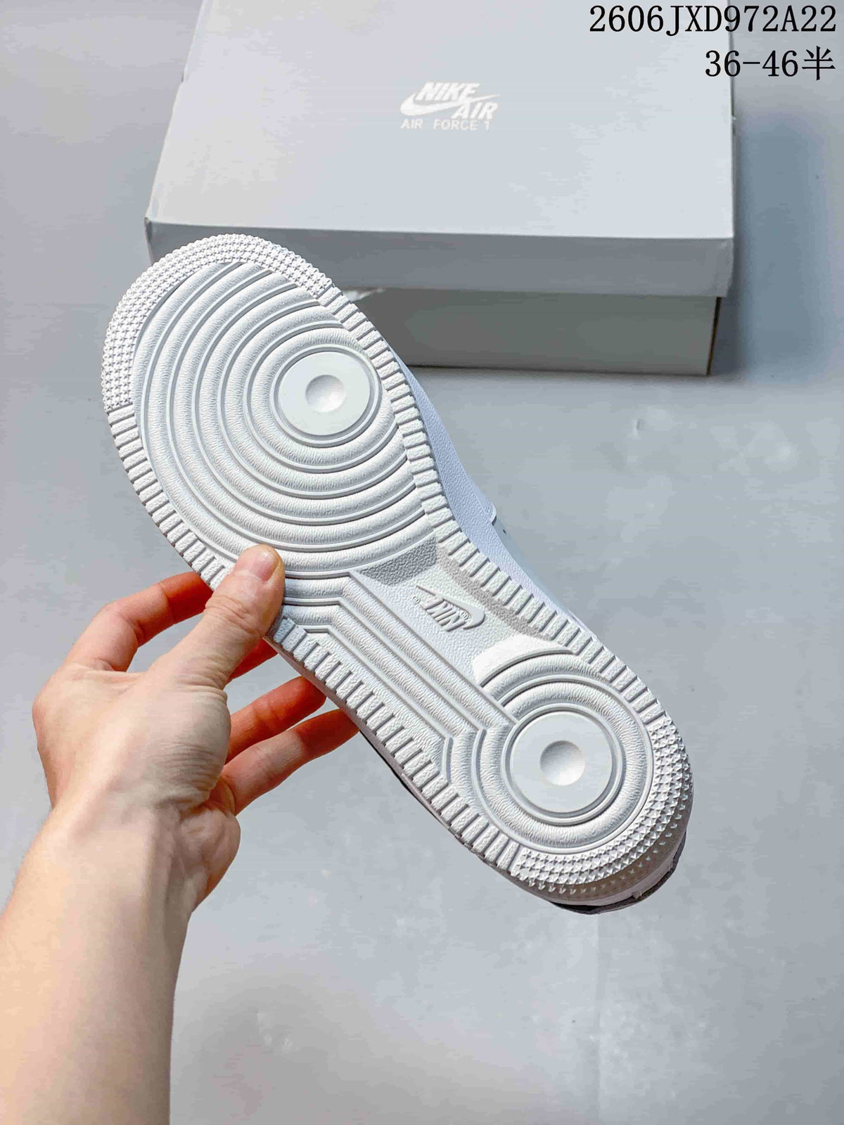Nike Air Force 1 ’07 Low White Sneakers with Dark Swoosh