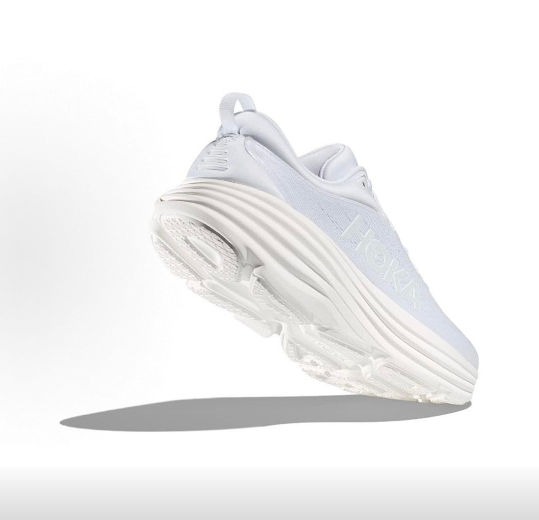 HOKA Bondi 8 White Running Sneakers