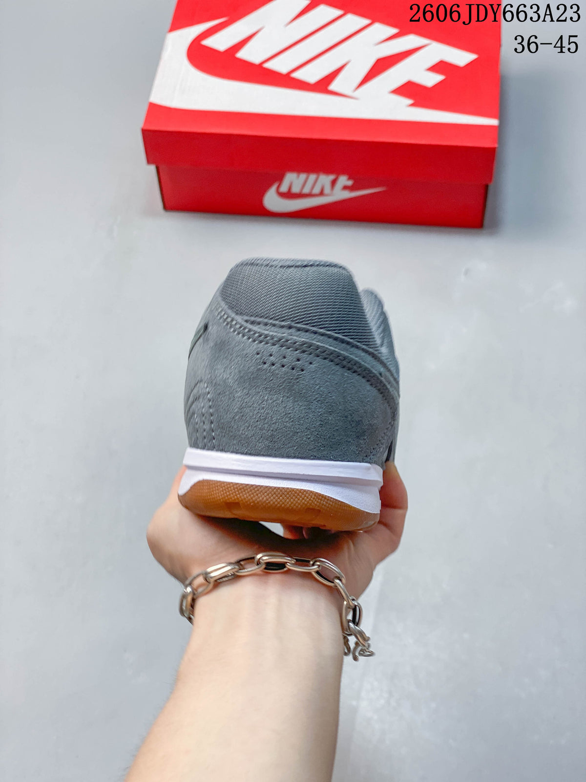 Nike Gato Low-Top Sneakers in Gray and Sage Green