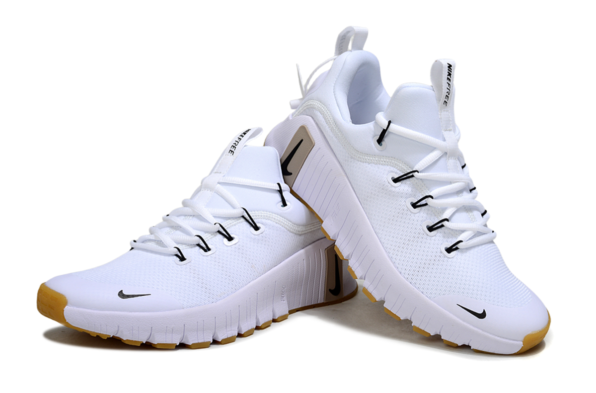 Nike Free White Sneakers with Gum Outsole