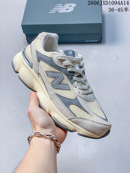 New Balance 603 Low-Top Sneakers in Cream and Gray