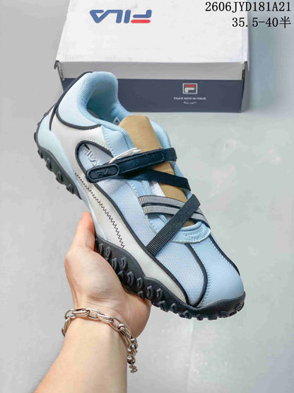 FILA Pebble Sandal in Light Blue and White