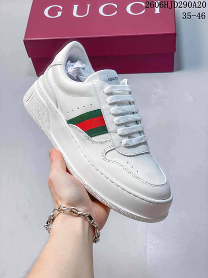 Gucci Chunky Low-Top Lace-Up Sneakers, White