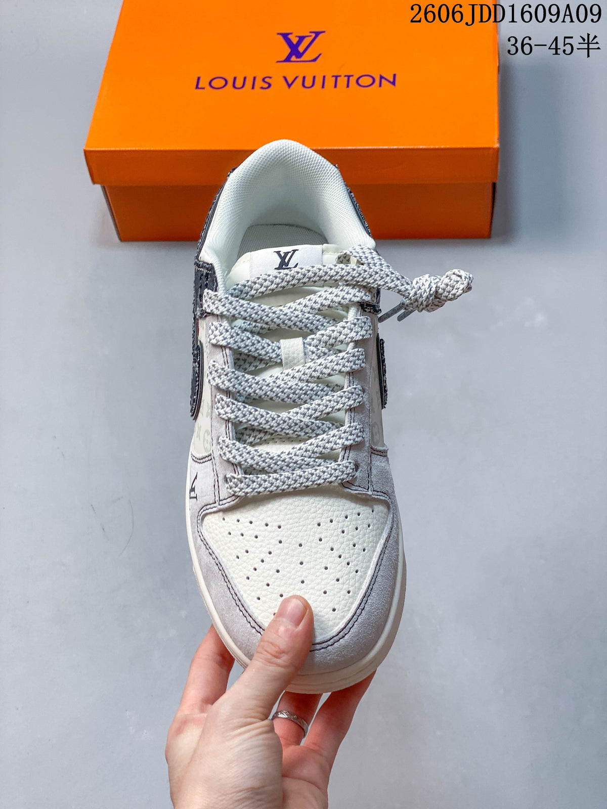 Nike SB Dunk Low Printed Gray and Cream Low-Top Sneakers