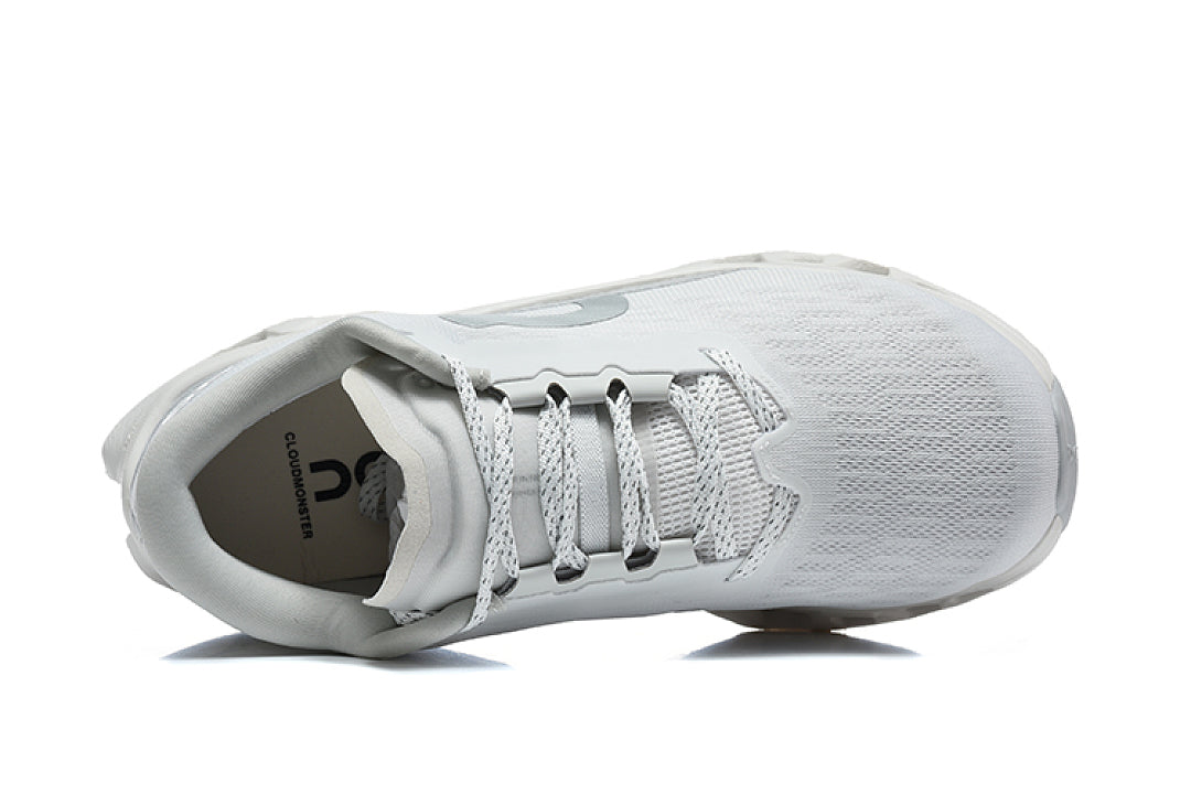 On Cloudmonster 3 Running Shoes, Grey and White
