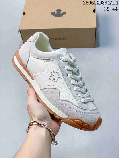 Descente Men's White Casual Sneakers with Gum Sole 2606GXD384A14