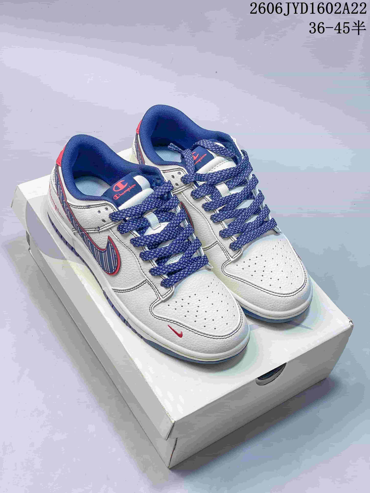 Nike SB Dunk Low Champion Stripe White Blue Red Sneakers