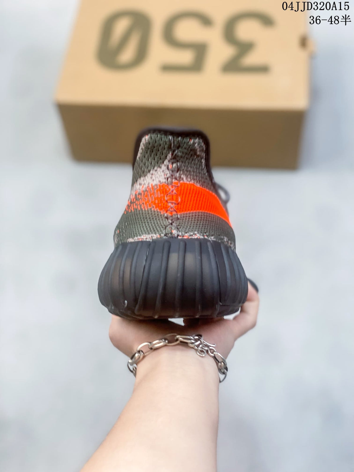 Adidas Yeezy Boost 350 V2 Gray and Orange Sneakers