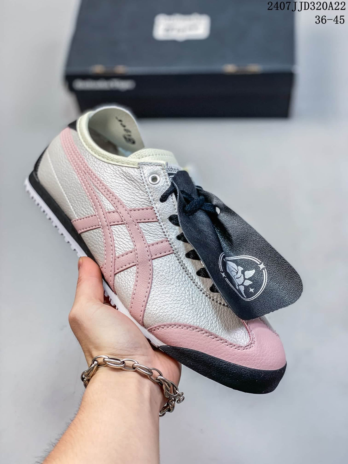 Onitsuka Tiger DL408-0490 Silver and Pink Sneakers