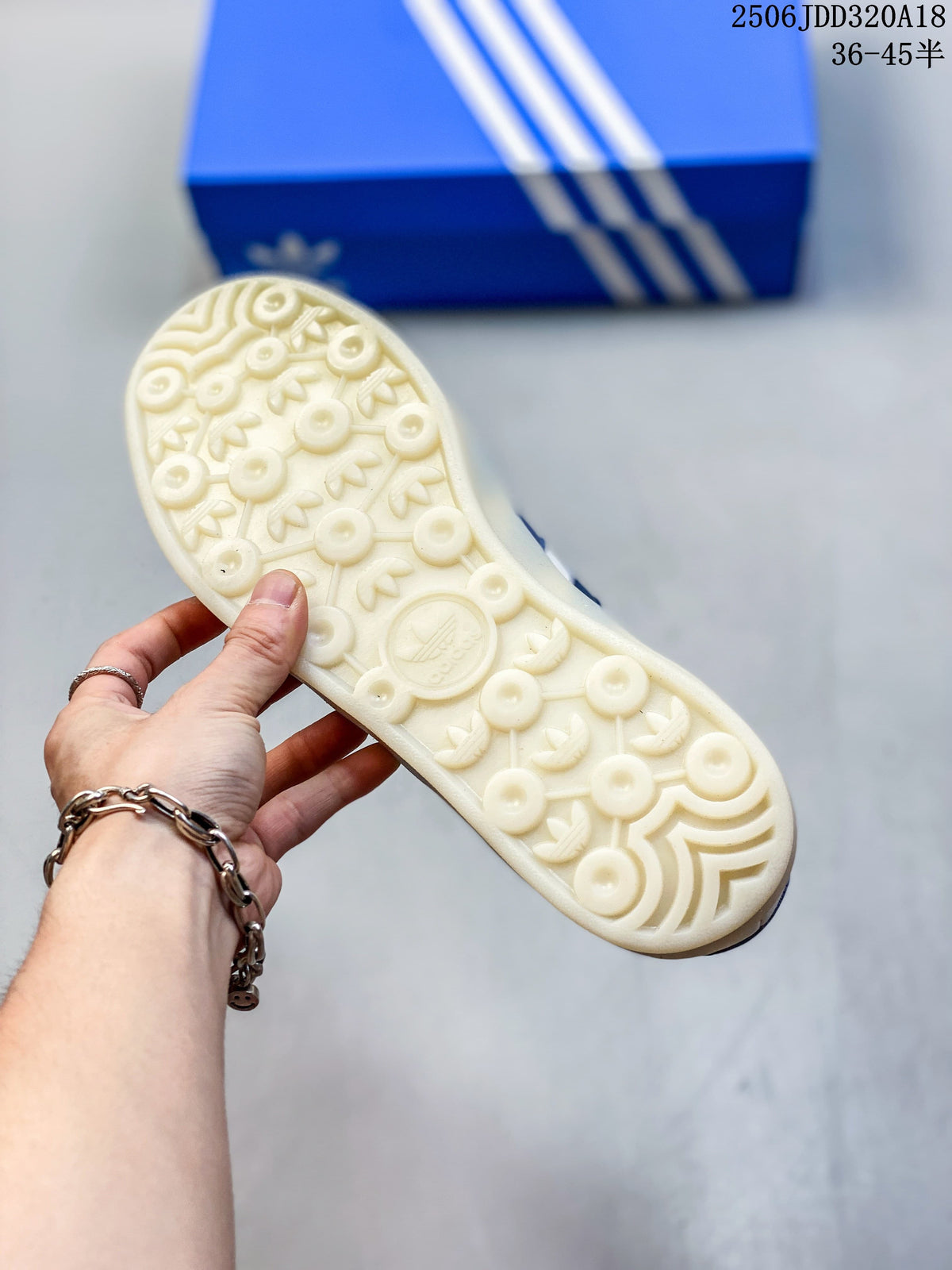Adidas Gazelle Sneakers, Off-White and Blue