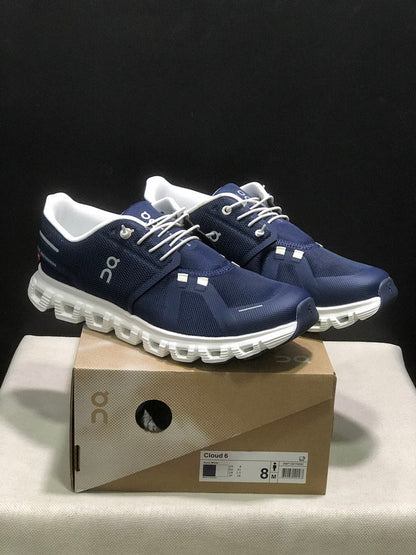 On Cloud 6 Sneakers in Navy and White