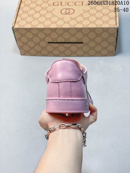 Gucci Pink Retro Low-Top Sneakers with Web Stripe 2606HXD1820A10
