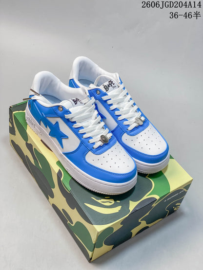 BAPE BAPE STA Low-Top Sneakers, Blue and White, 06JGD204A14