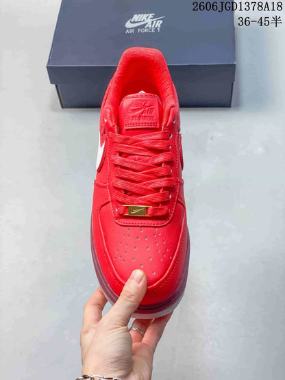 Nike Air Force 1 Low Red Sneakers with White Swoosh