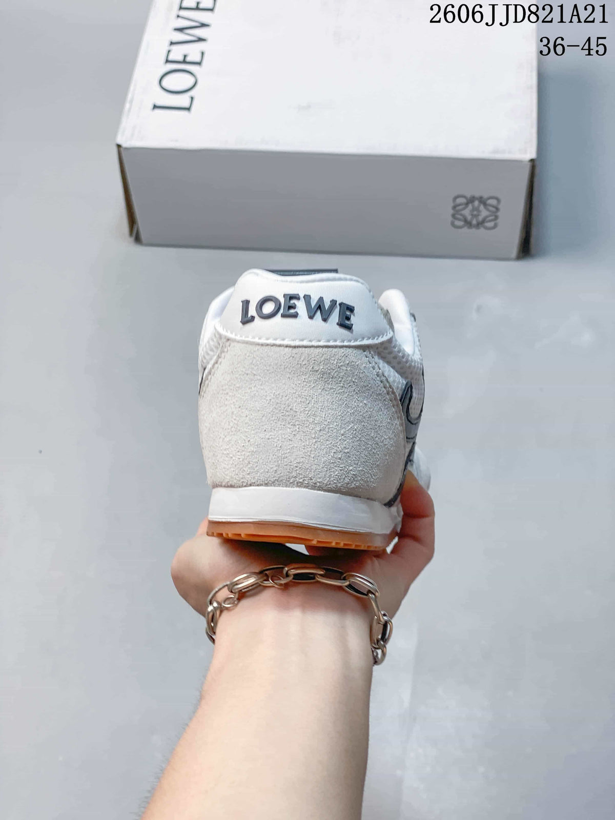 Loewe Flow Runner Mesh Sneakers in White and Black