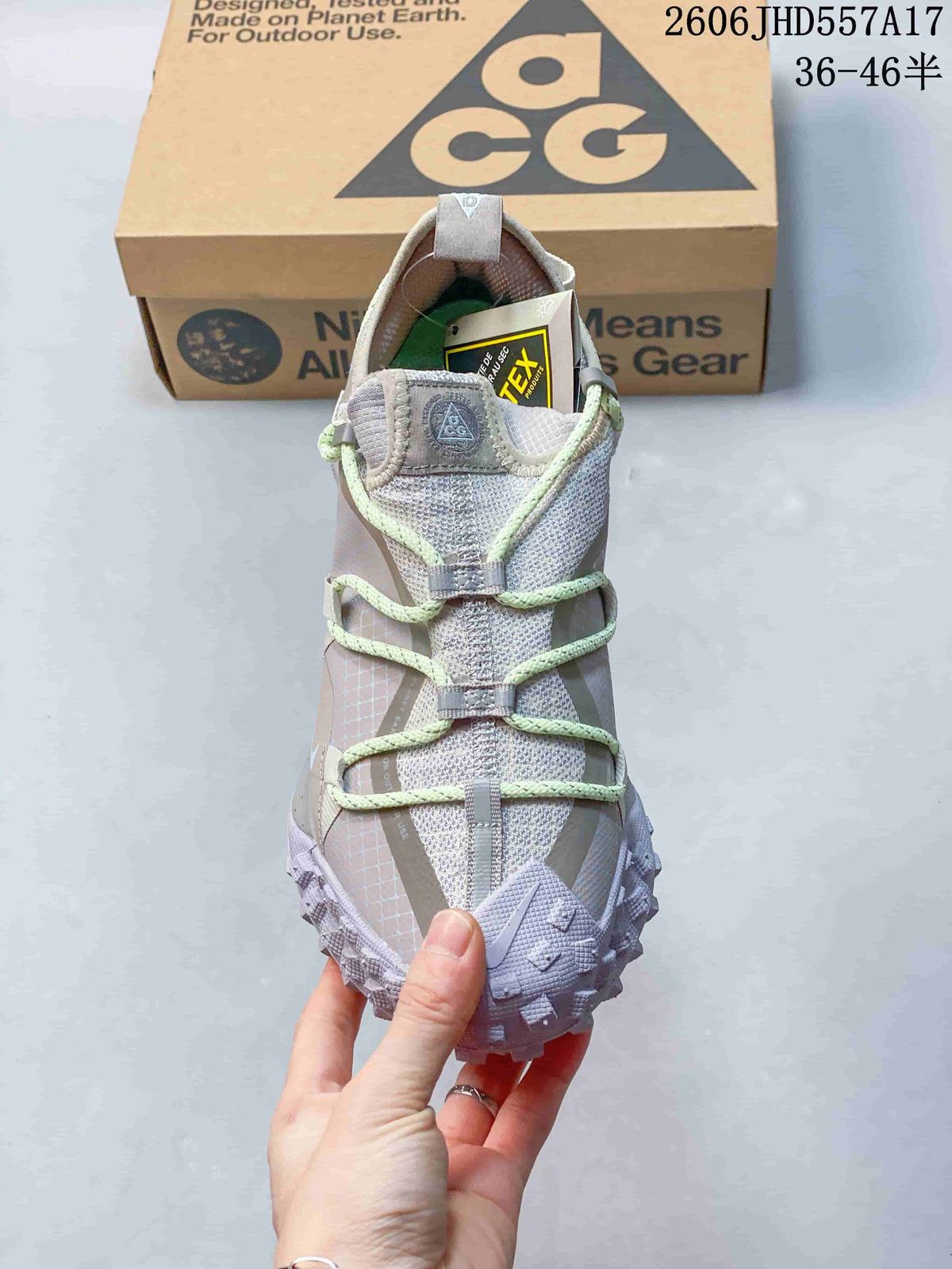 Nike ACG Mountain Fly Outdoor Sneakers, Gray and Mint
