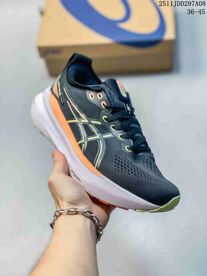 ASICS GEL-KAYANO Running Shoes, Black and Lime