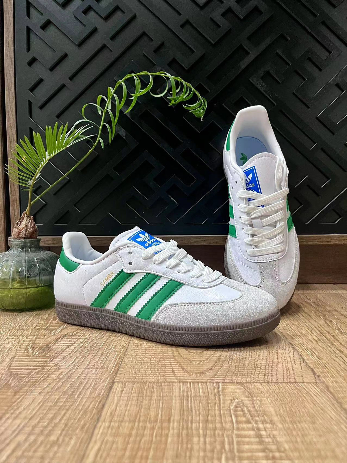 adidas Samba Sneakers White Green Gum Sole