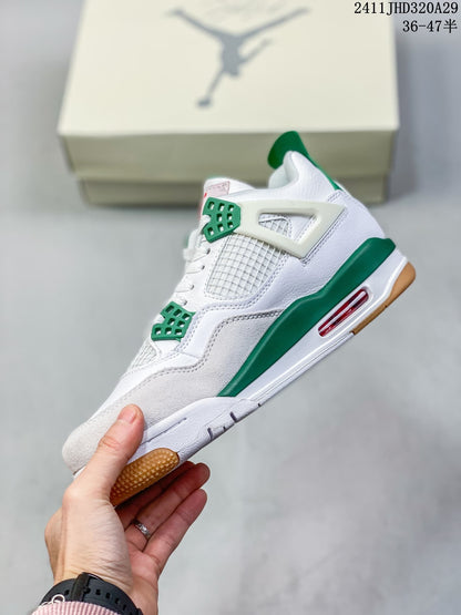 Jordan 4 Retro Sneakers White Green Gum