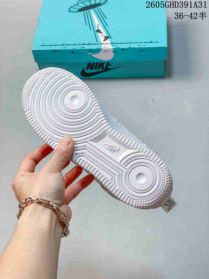 Nike Air Force 1 Low White and Lavender Sneakers