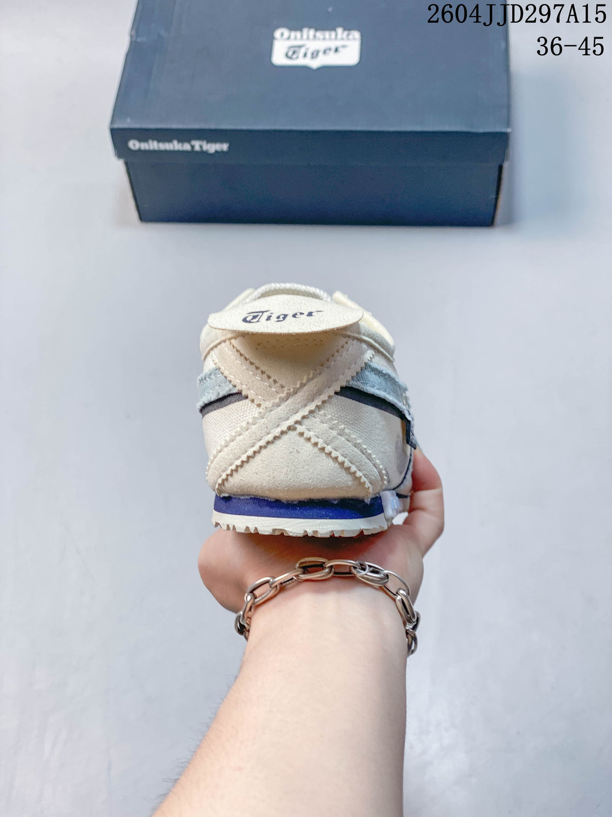 Onitsuka Tiger Mexico 66 Slip-On Sneakers, Cream and Blue