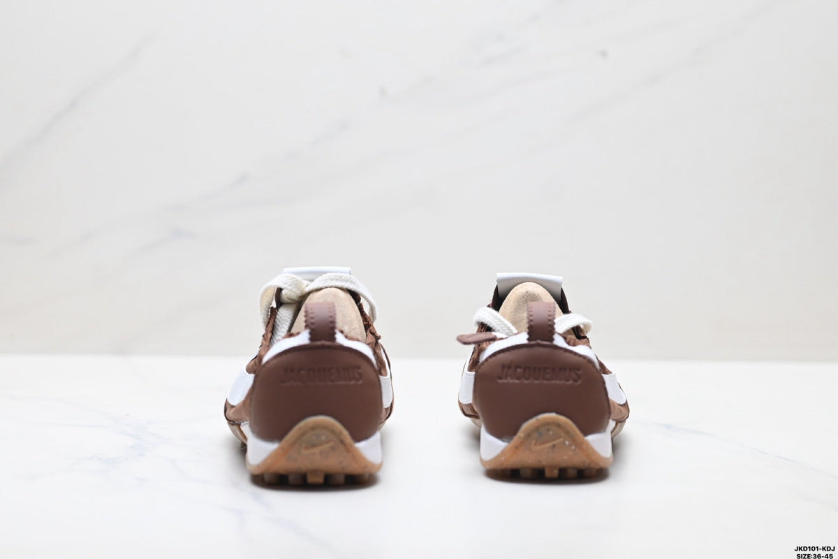 Nike Jacquemus Low-Profile Sneakers in Brown and White