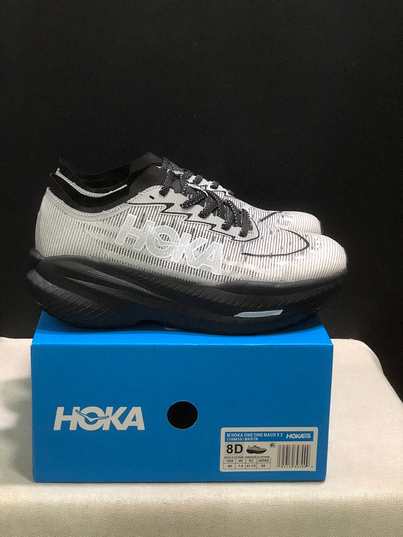 HOKA Mach X 2 Running Shoes in White and Black