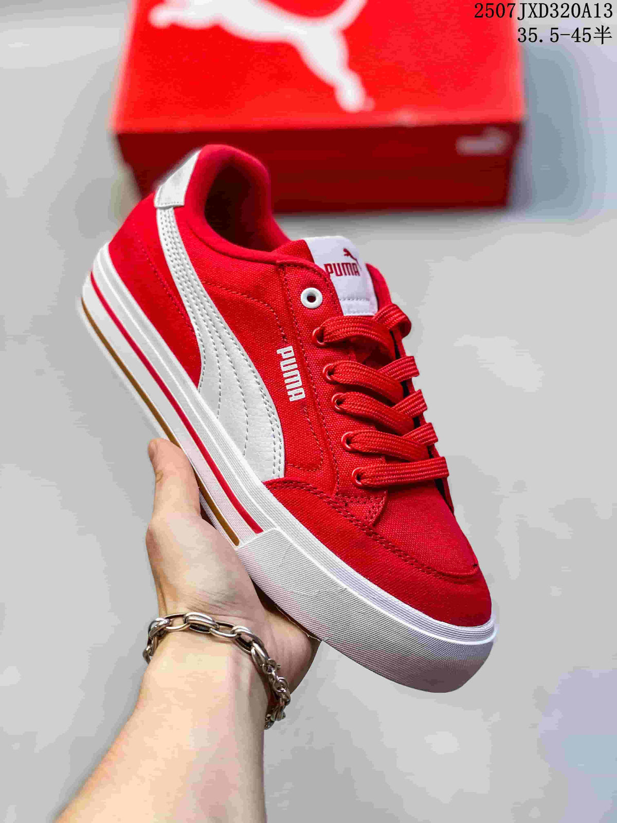 PUMA Palermo Leather Red Low-Top Sneakers
