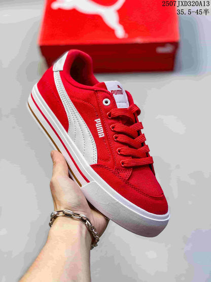 PUMA Palermo Leather Red Low-Top Sneakers