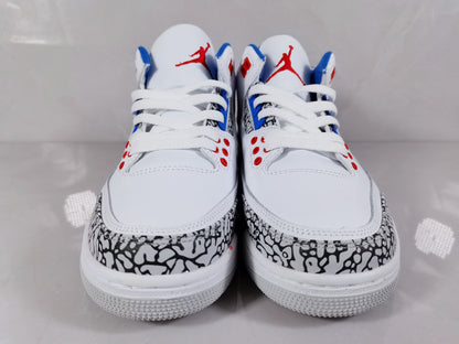 Jordan 3 Retro White Red Blue Sneakers