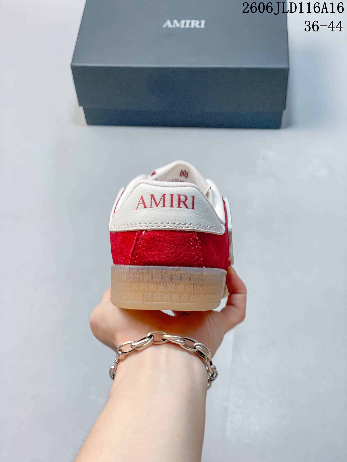 AMIRI Pacific Bones Low-Top Sneakers Red and White