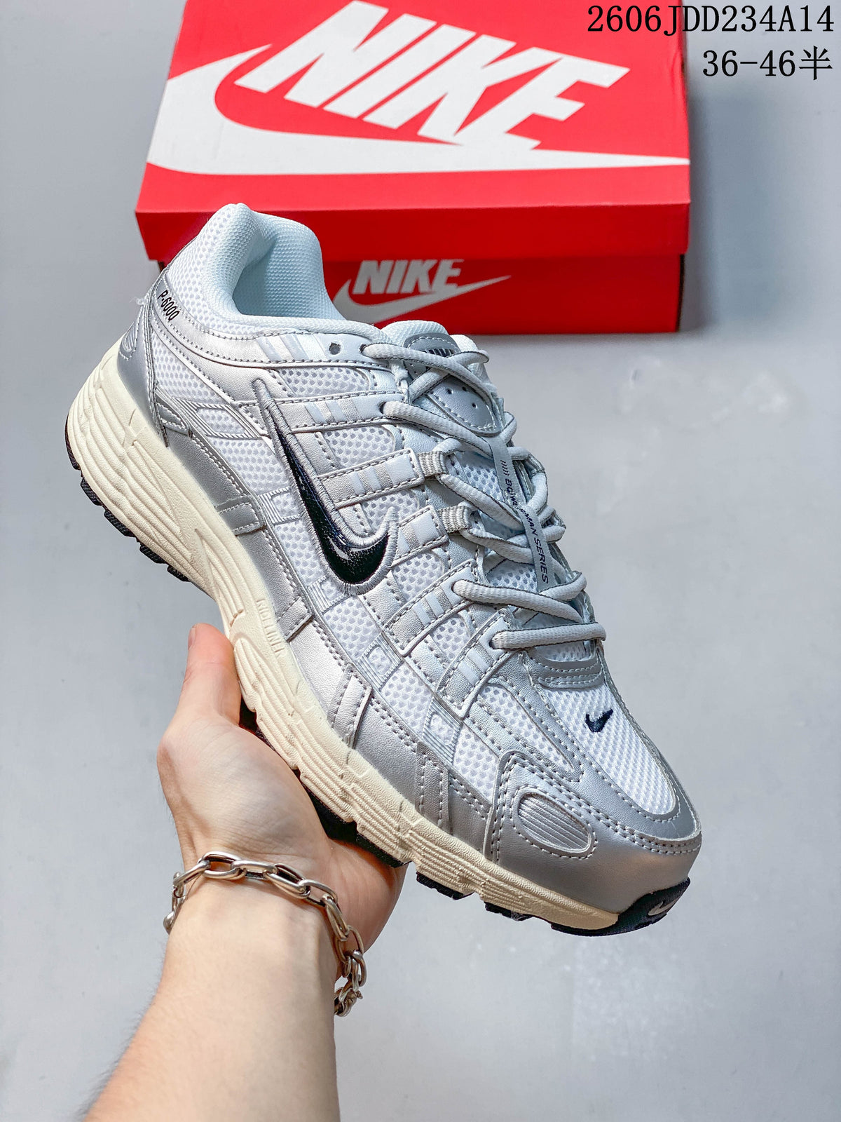 Nike P-6000 Silver Retro Low-Top Sneakers