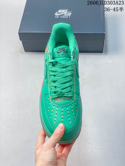 Nike Air Force 1 '07 Low Sneakers in Green and Coral
